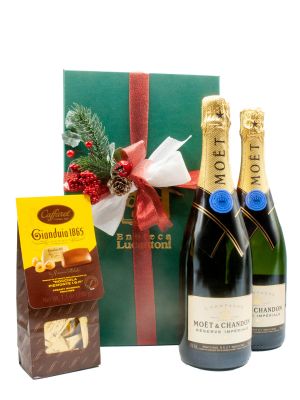 Confezione Regalo Doppia Champagne Moet Chandon E Cioccolatini