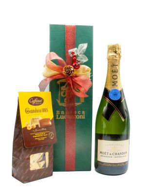 Confezione Regalo Singola Champagne Moet Chandon E Cioccolatini